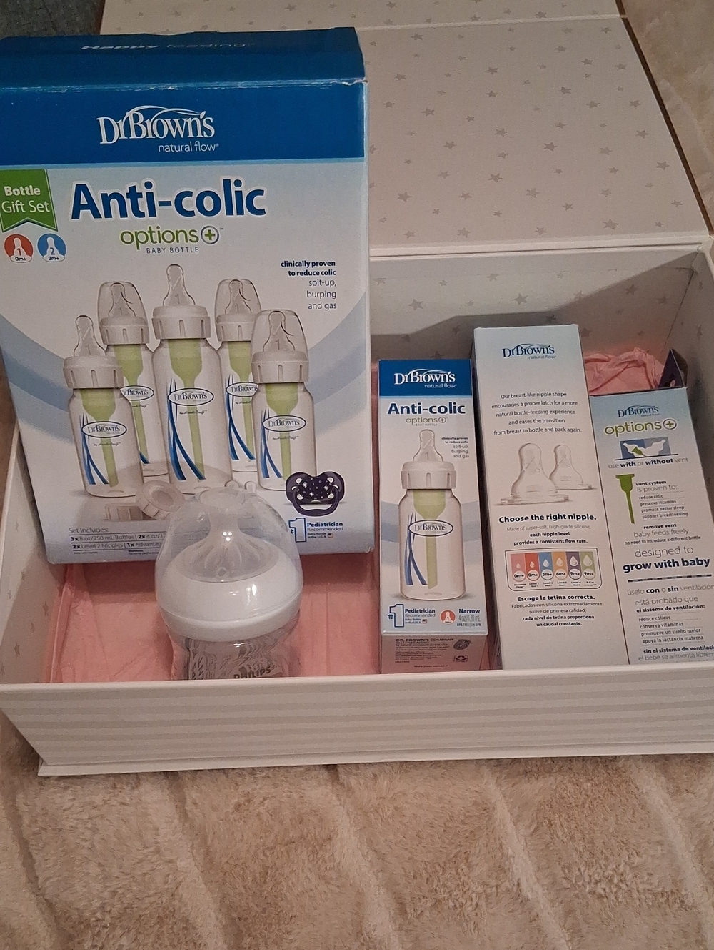 Dr. Brown's Anti-Colic Baby Bottle Set - White/Clear